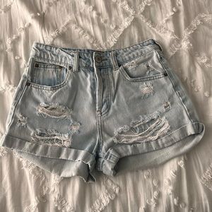 Distressed Denim Shorts